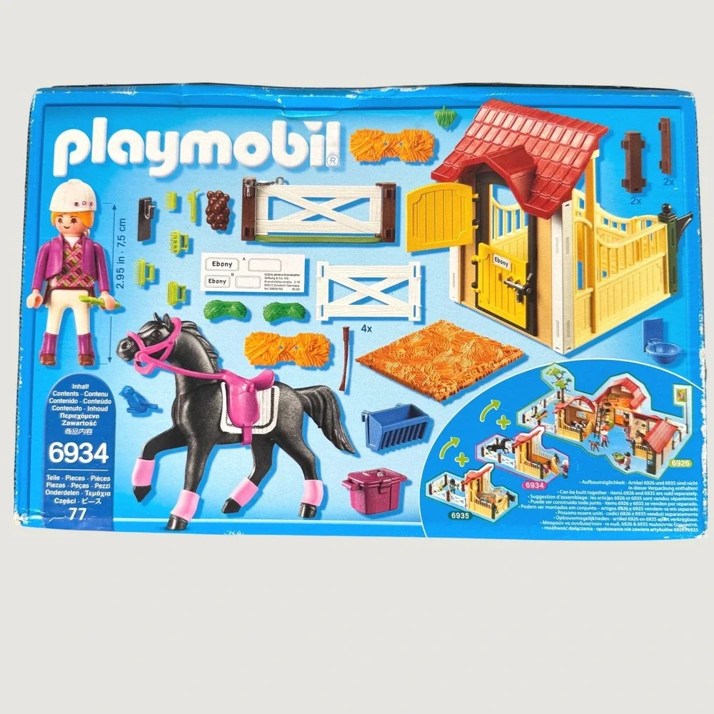 Playmobil Country Horse Stall Araber 6934 77pc Set 2016 Germany New Open Box